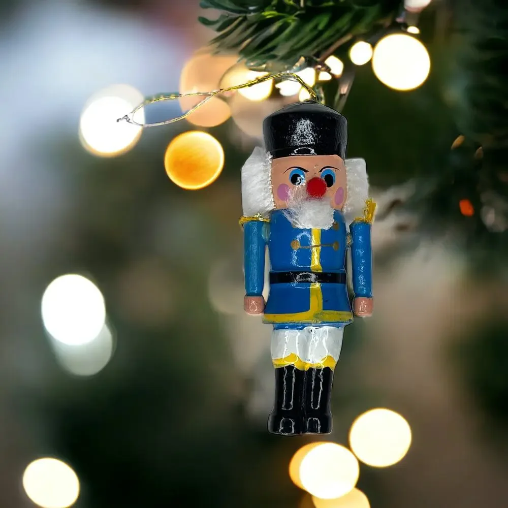 Vintage Wooden Nutcracker Christmas Ornament